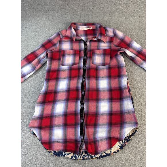 Soft Surroundings Pastiche Plain Flannel Shirt Jacquard Tapestry Floral Small - Picture 3 of 12